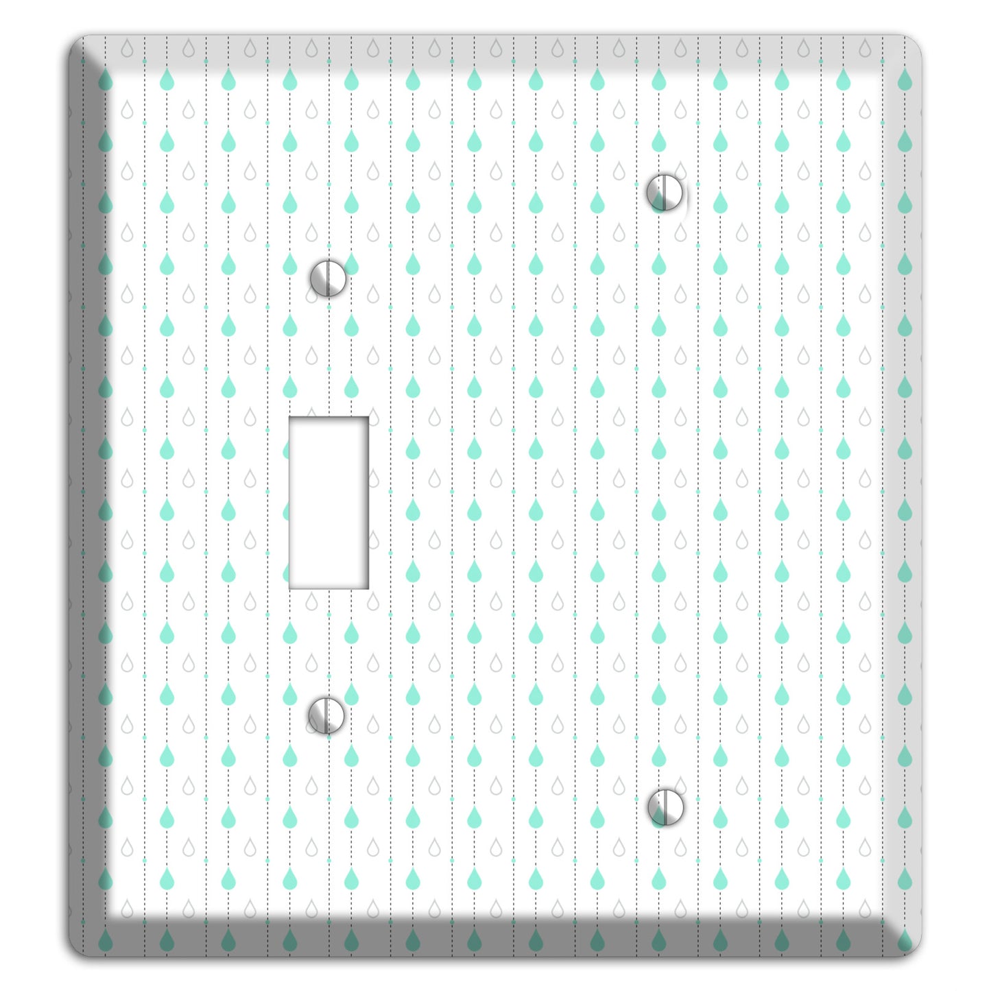 White and Blue Drops 2 Toggle / Blank Wallplate