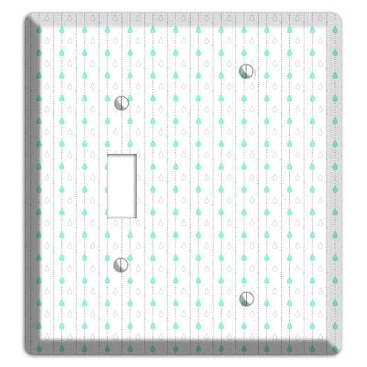 White and Blue Drops 2 Toggle / Blank Wallplate