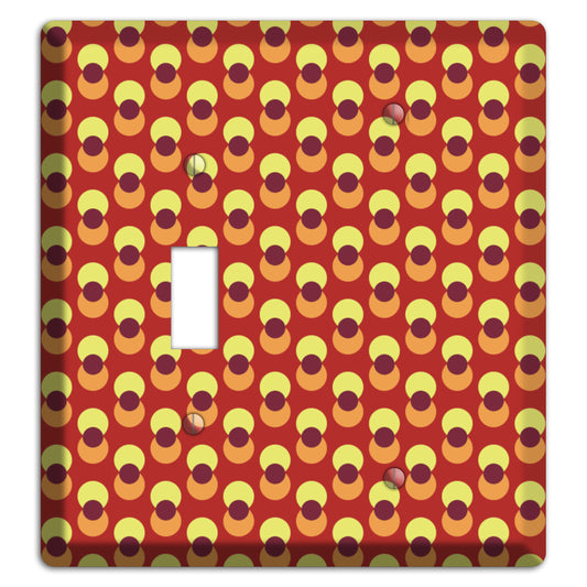 Red Yellow Coral Overlain Dots Toggle / Blank Wallplate