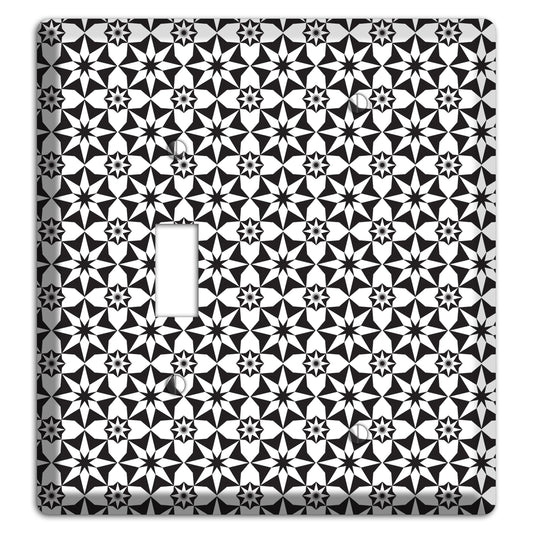 White with Black Foulard 2 Toggle / Blank Wallplate