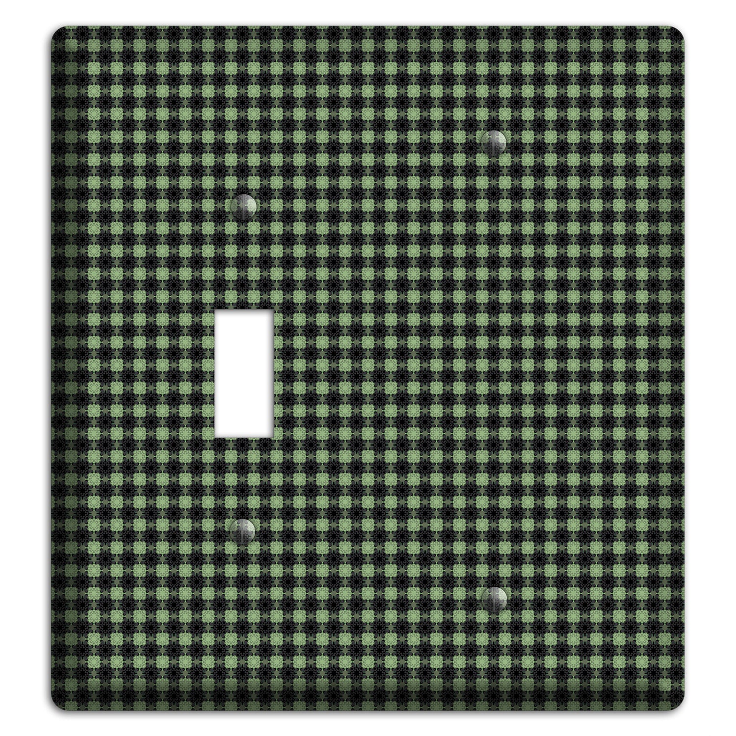 Multi Green Basket Check Toggle / Blank Wallplate