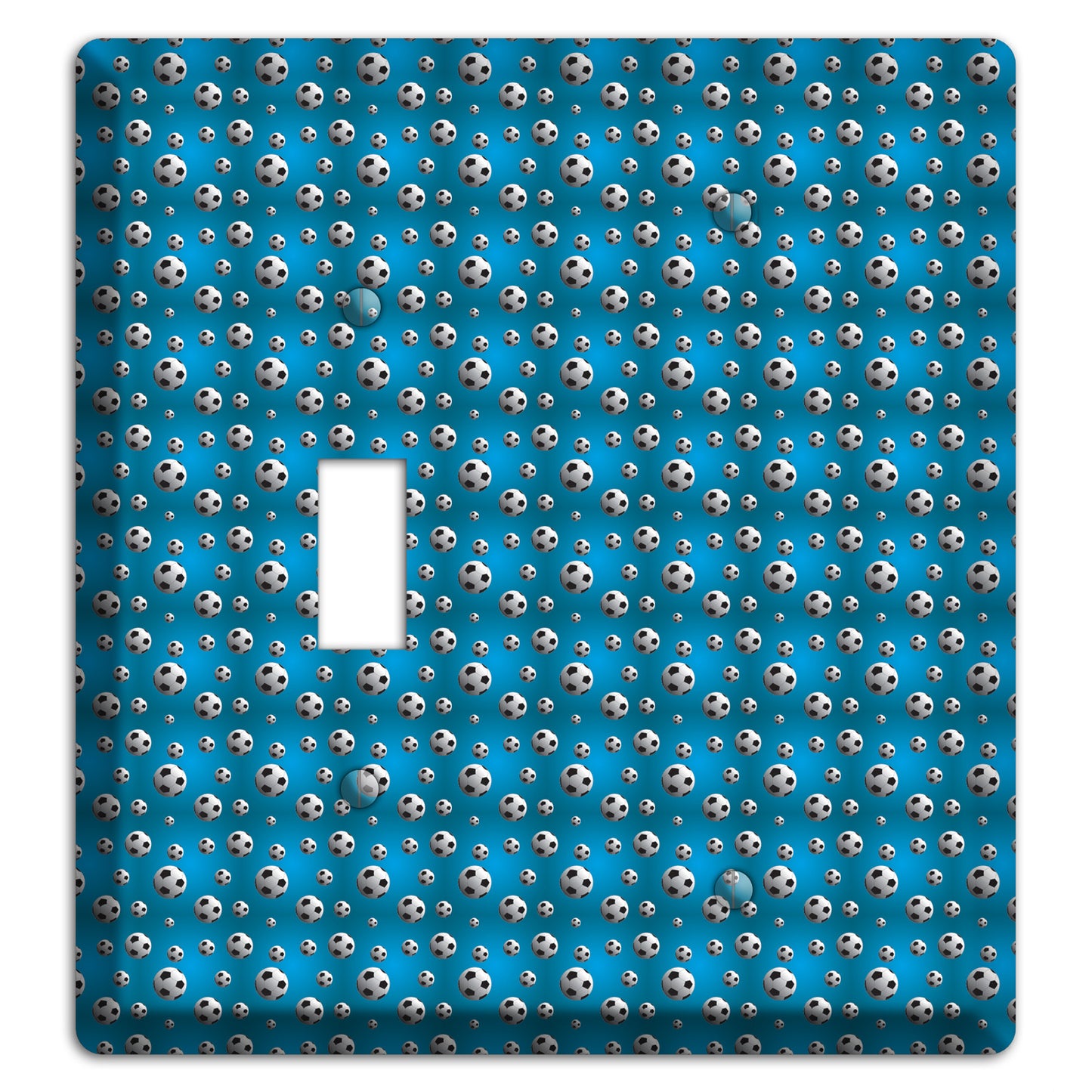 Blue with Soccer Balls Toggle / Blank Wallplate