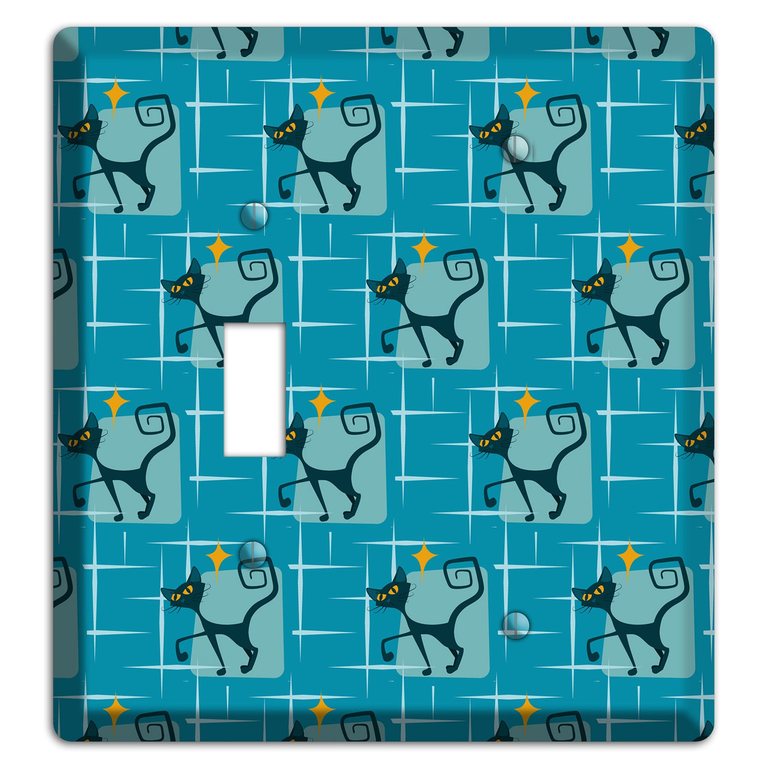 Teal Kitties Toggle / Blank Wallplate