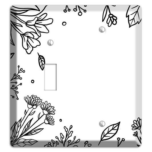 Hand-Drawn Floral 30 Toggle / Blank Wallplate