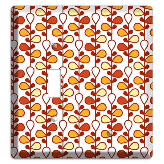 White with Red and Orange Drop and Vine Toggle / Blank Wallplate