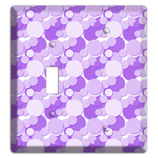 Multi Purple Bubble Dots Toggle / Blank Wallplate