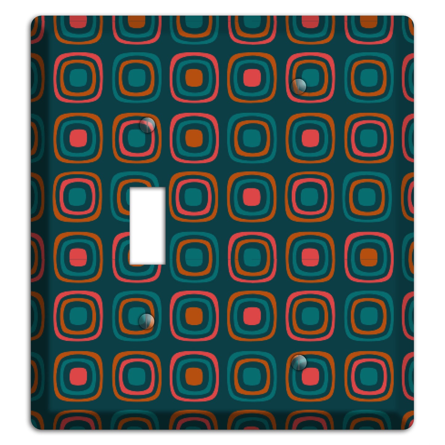 Teal and Pink Rounded Squares Toggle / Blank Wallplate