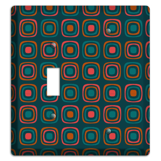 Teal and Pink Rounded Squares Toggle / Blank Wallplate