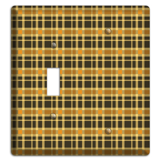 Mustard and Black Plaid Toggle / Blank Wallplate