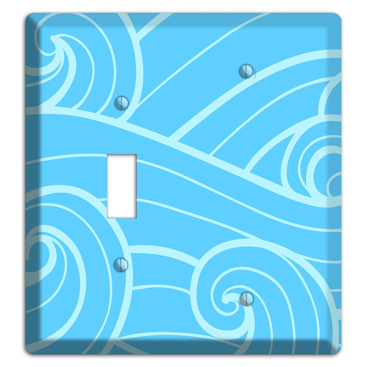 Abstract Curl Blue Toggle / Blank Wallplate