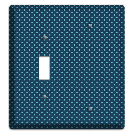 Multi Blue Tiny Polka Dots Toggle / Blank Wallplate