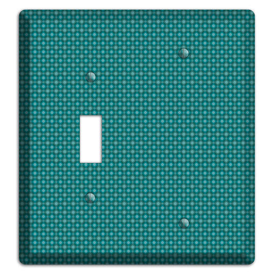 Multi Turquoise Checkered Concentric Circles Toggle / Blank Wallplate