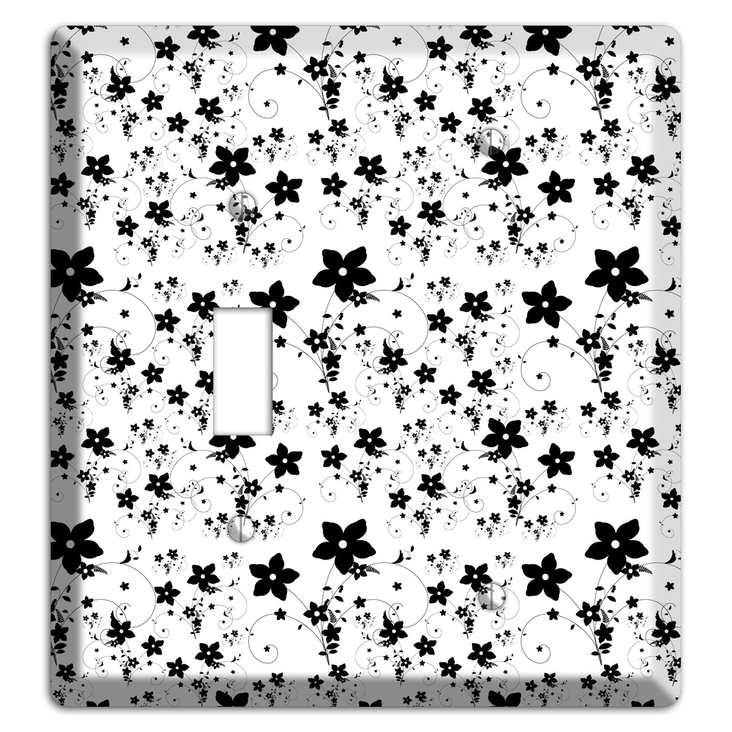 Black and White Flowers Toggle / Blank Wallplate