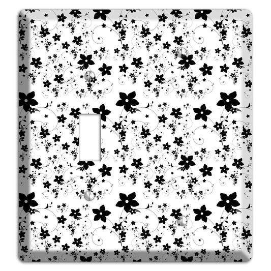 Black and White Flowers Toggle / Blank Wallplate