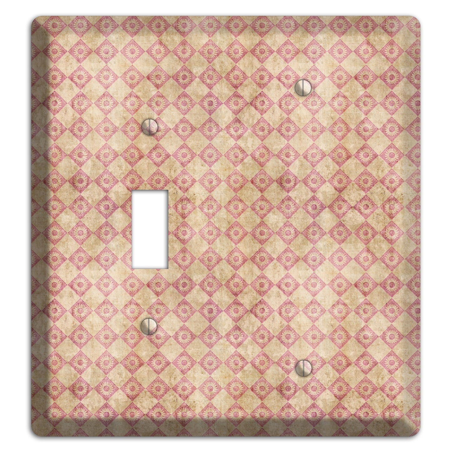 Red and Beige Diamond Circles Toggle / Blank Wallplate