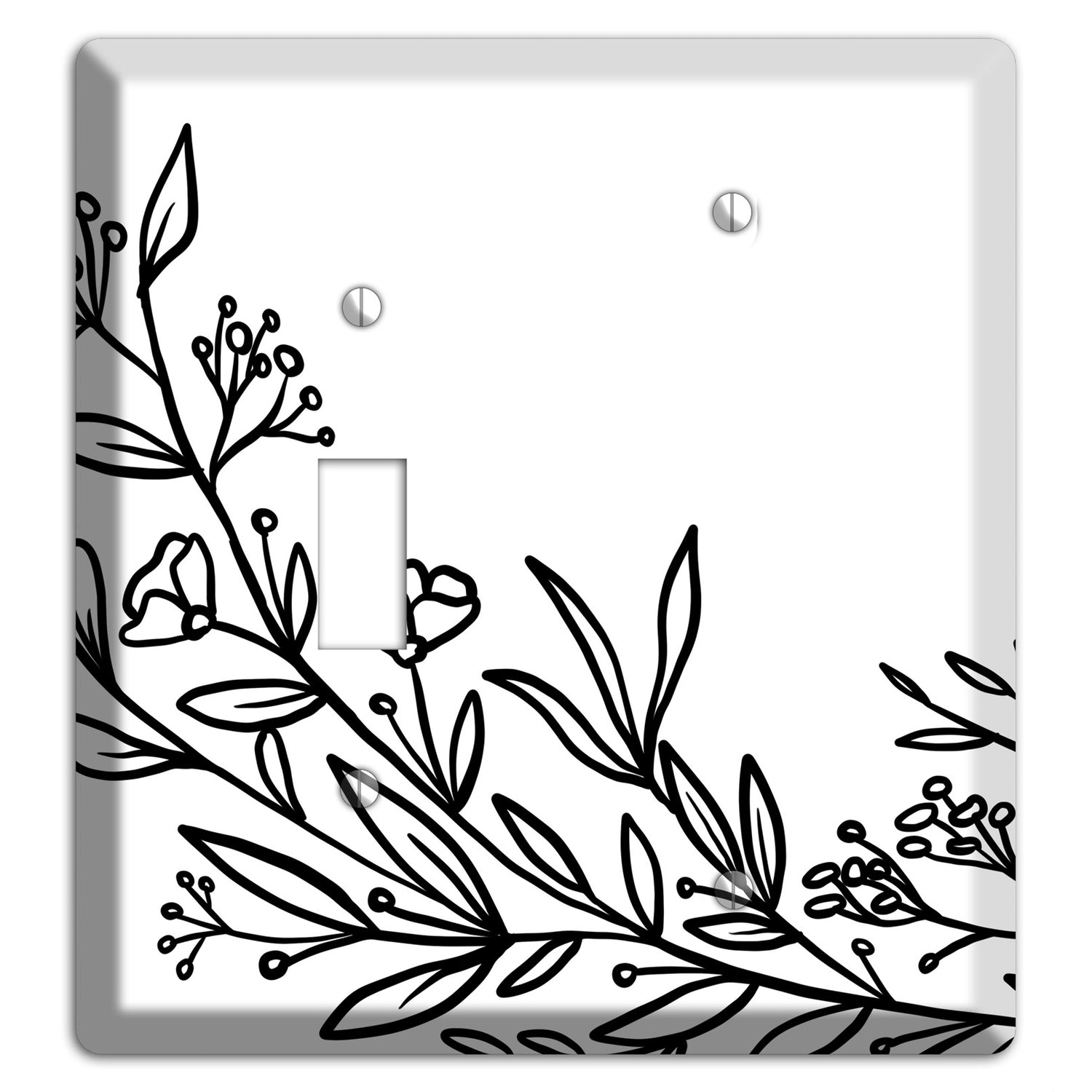 Hand-Drawn Floral 24 Toggle / Blank Wallplate