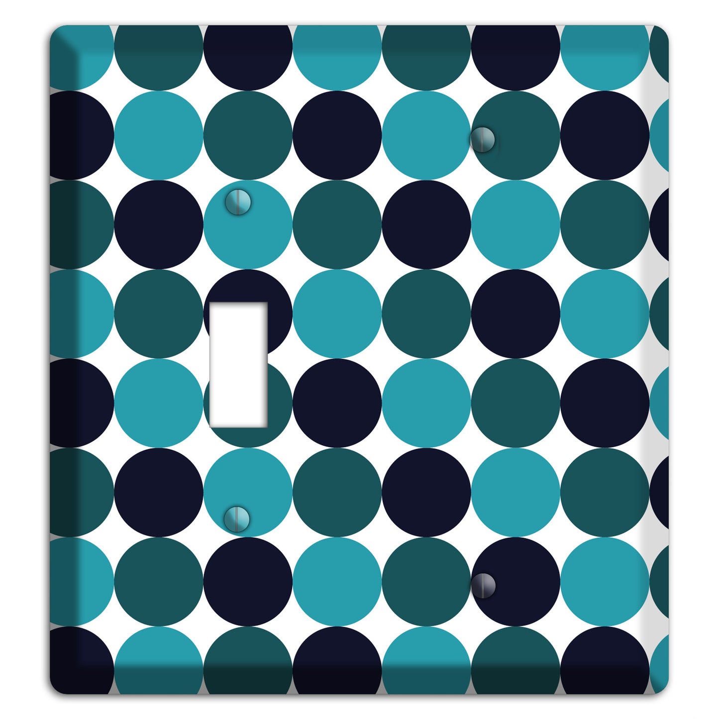 Multi Aqua Tiled Dots Toggle / Blank Wallplate