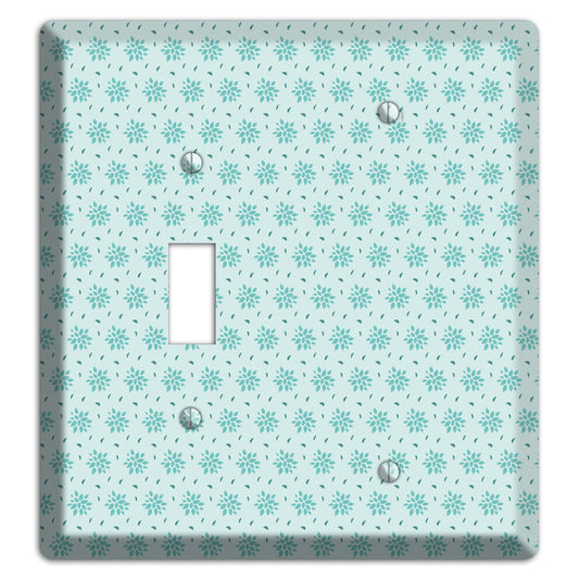 Soft Blue Calico Toggle / Blank Wallplate