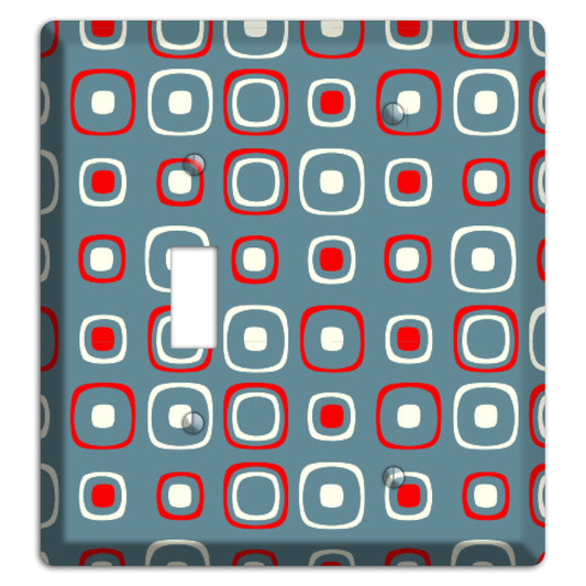 Blue and Red Rounded Squares Toggle / Blank Wallplate