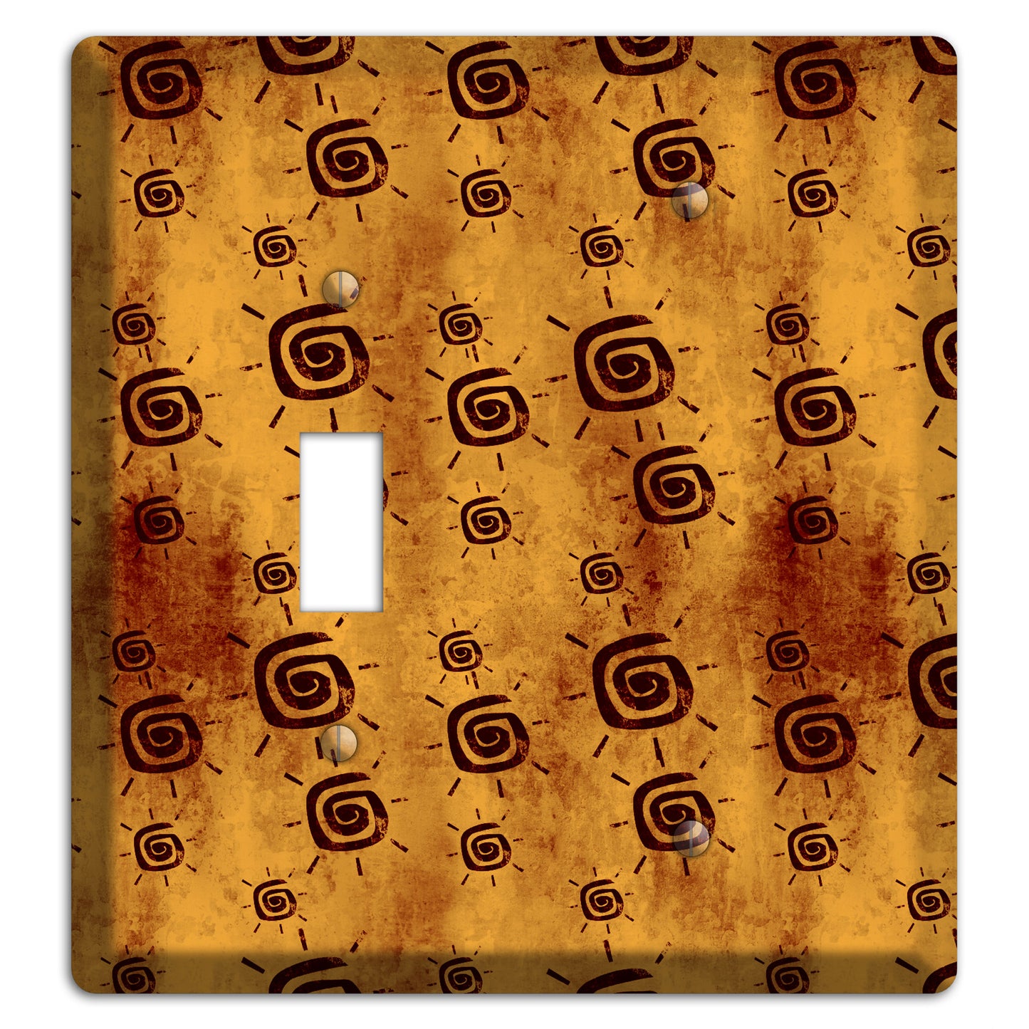 Mustard with Maroon Swirl Toggle / Blank Wallplate