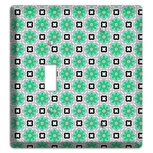 Green and Black Foulard Toggle / Blank Wallplate