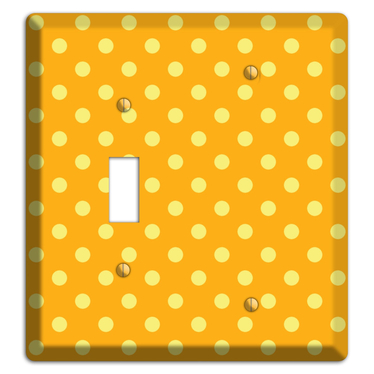 Orange and Yellow Polka Dot Toggle / Blank Wallplate