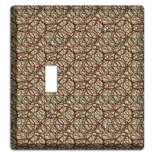 Brown and Burgundy Circles Toggle / Blank Wallplate