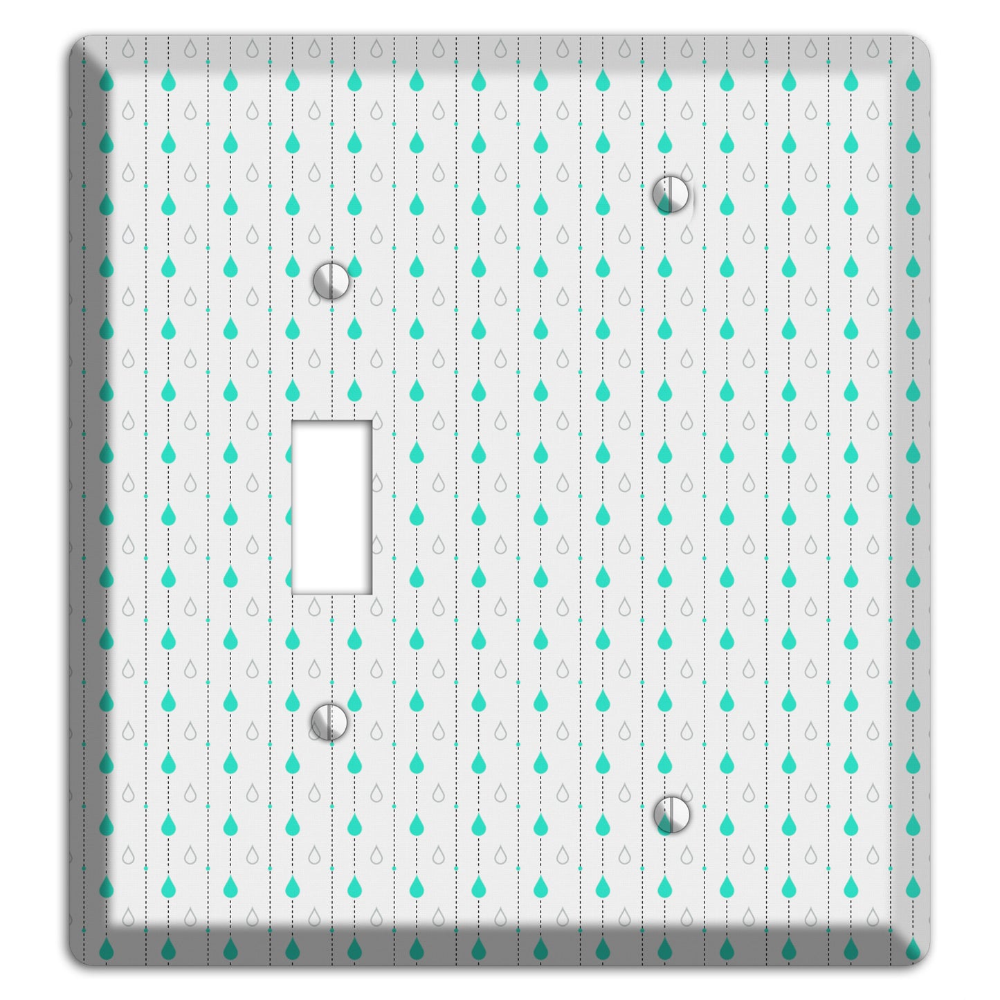 White and Blue Drops Toggle / Blank Wallplate