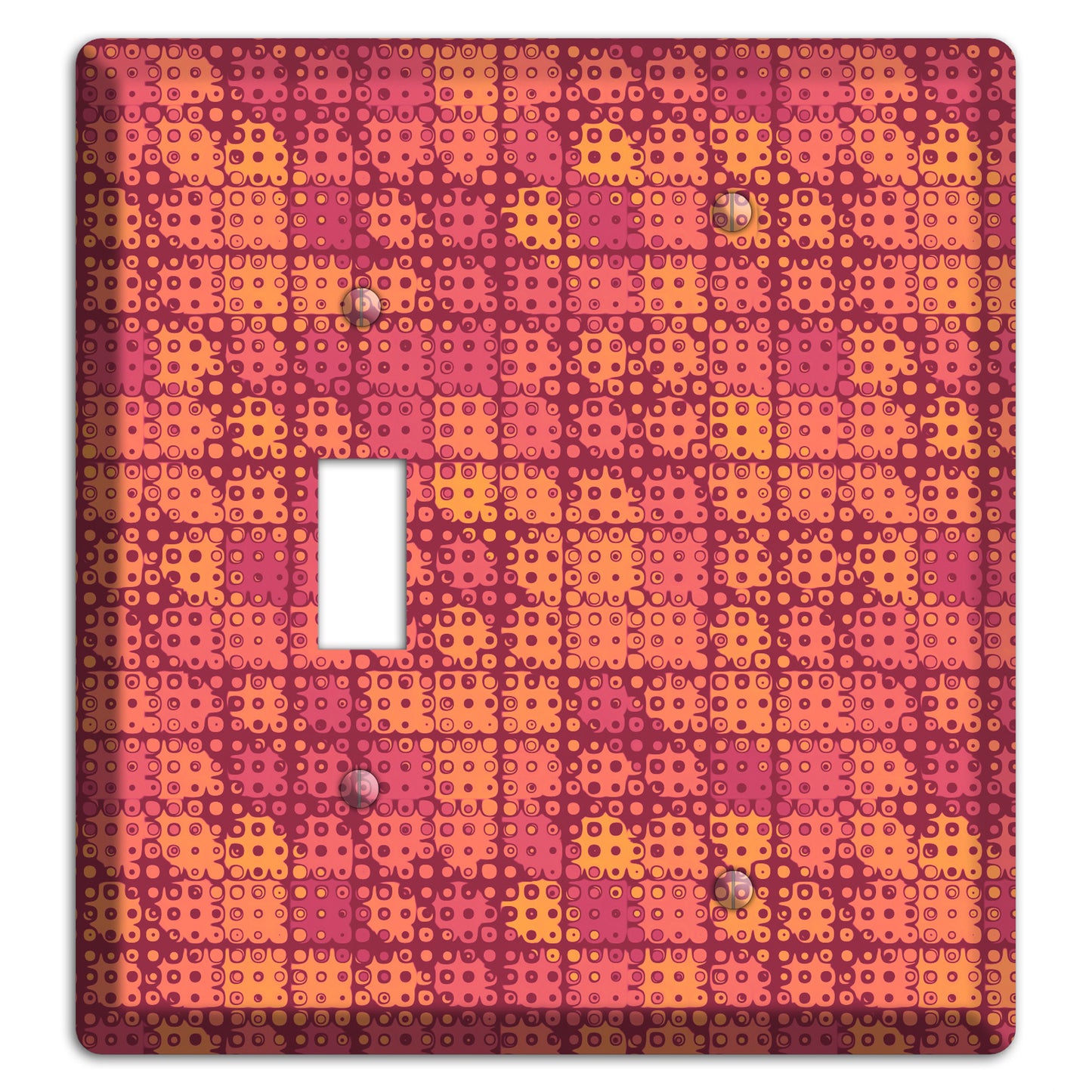 Coral Grunge Squares Toggle / Blank Wallplate