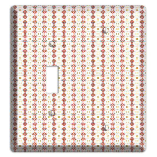 White with Red Smocking Toggle / Blank Wallplate