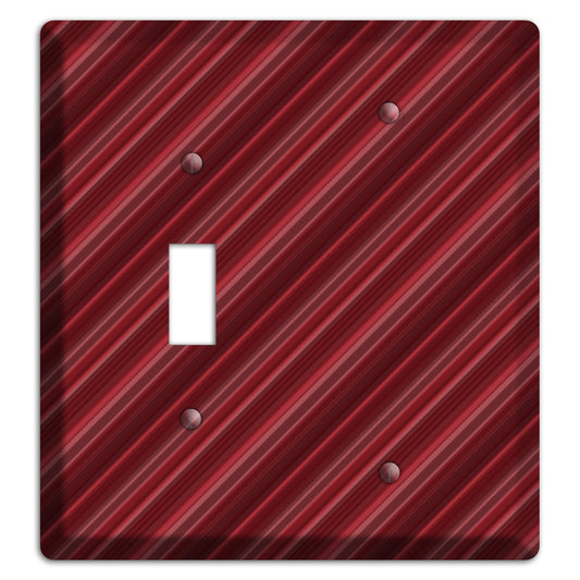 Burgundy Multi Angled Stripes Toggle / Blank Wallplate