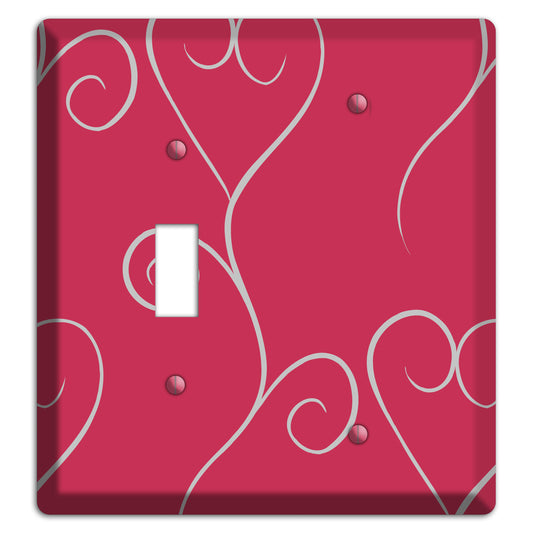 Fuschia Scroll Heart Toggle / Blank Wallplate