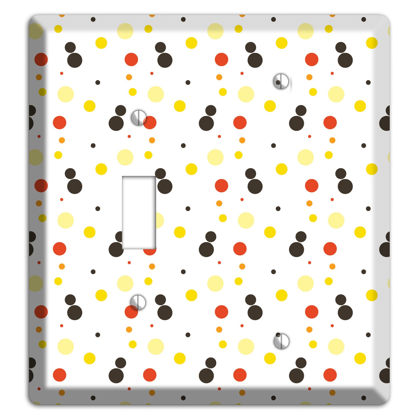 White With Black Maroon Olive Tiny Dots Toggle / Blank Wallplate