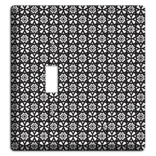 White with Black Arabesque Toggle / Blank Wallplate