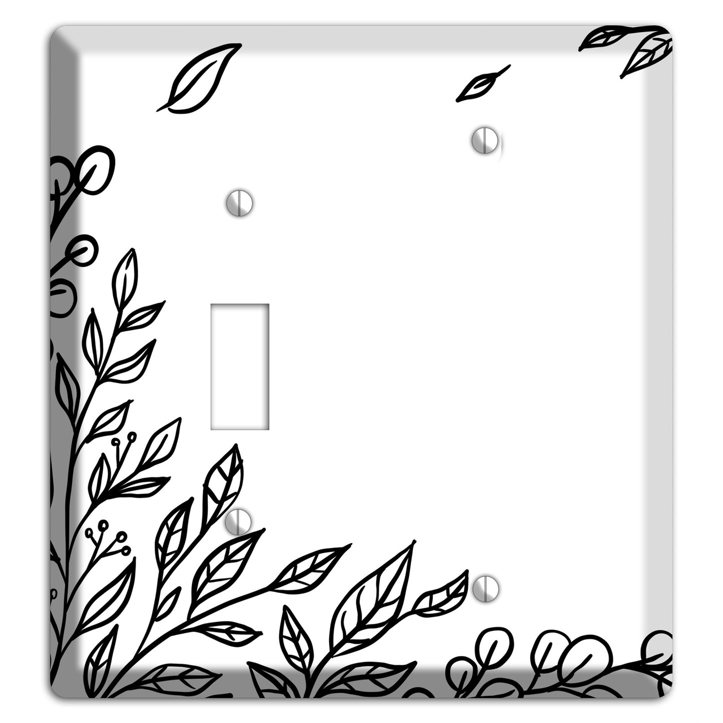 Hand-Drawn Floral 21 Toggle / Blank Wallplate