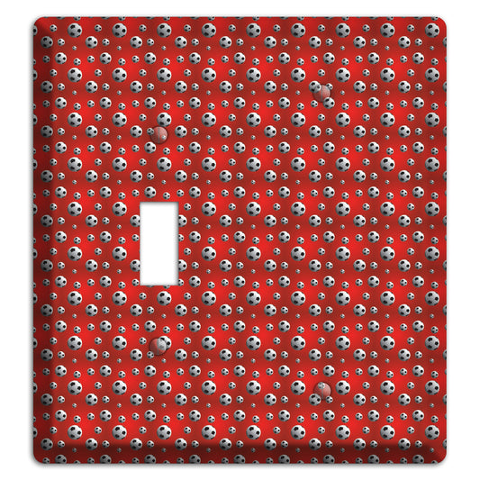 Red with Soccer Balls Toggle / Blank Wallplate