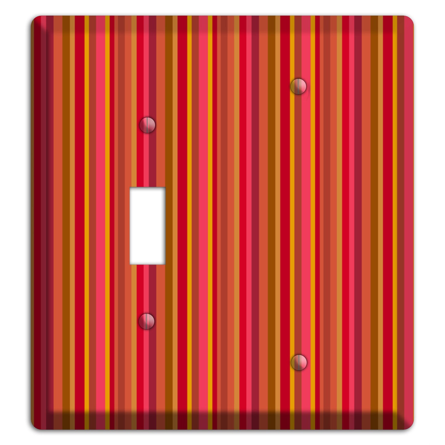 Multi Red Vertical Stripes Toggle / Blank Wallplate