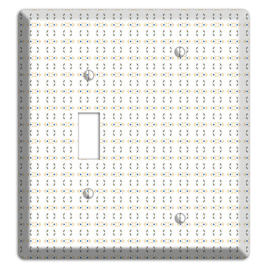 White with Grey and Olive Simple Geometric Toggle / Blank Wallplate