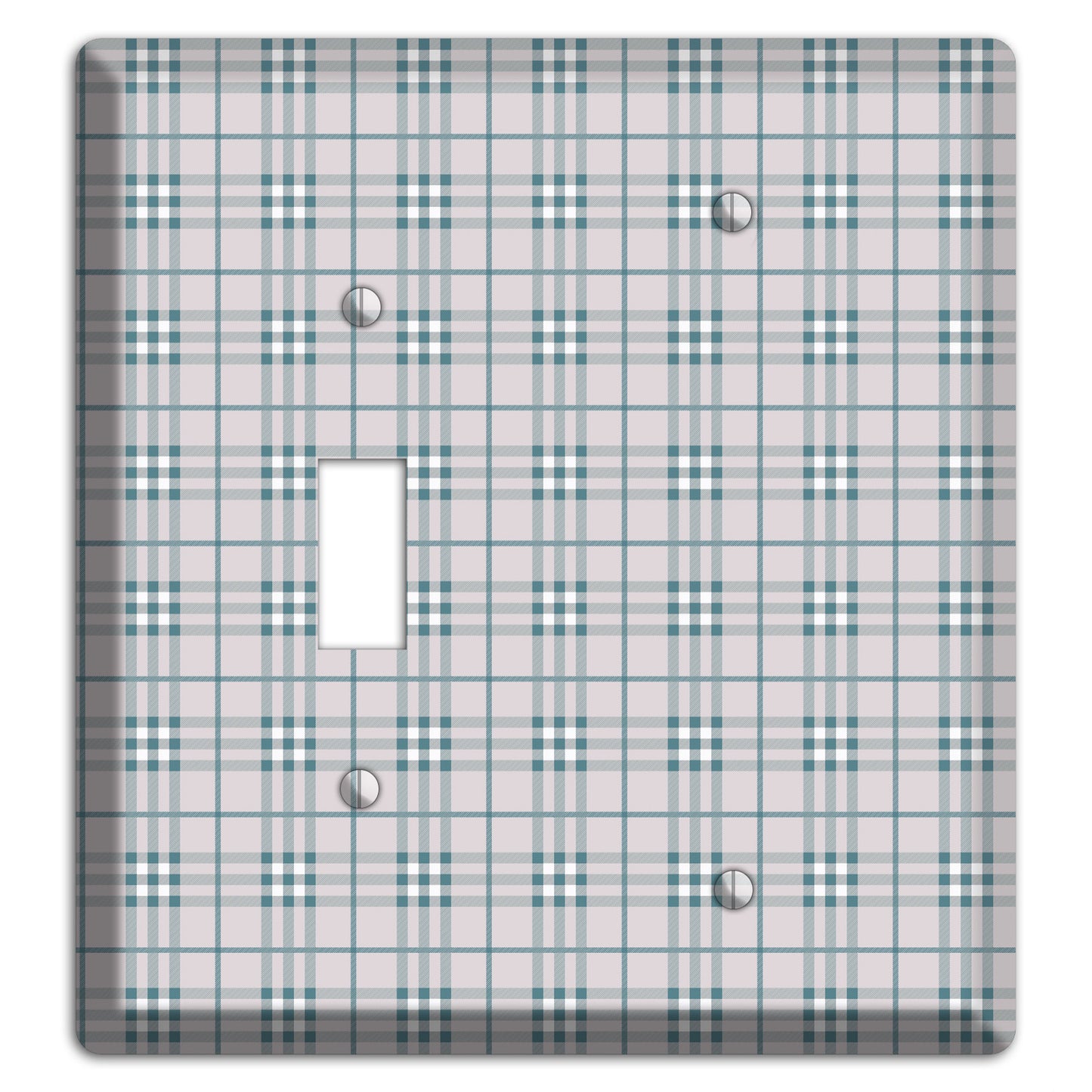 Multi Grey Plaid Toggle / Blank Wallplate