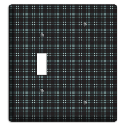 Black Plaid Toggle / Blank Wallplate