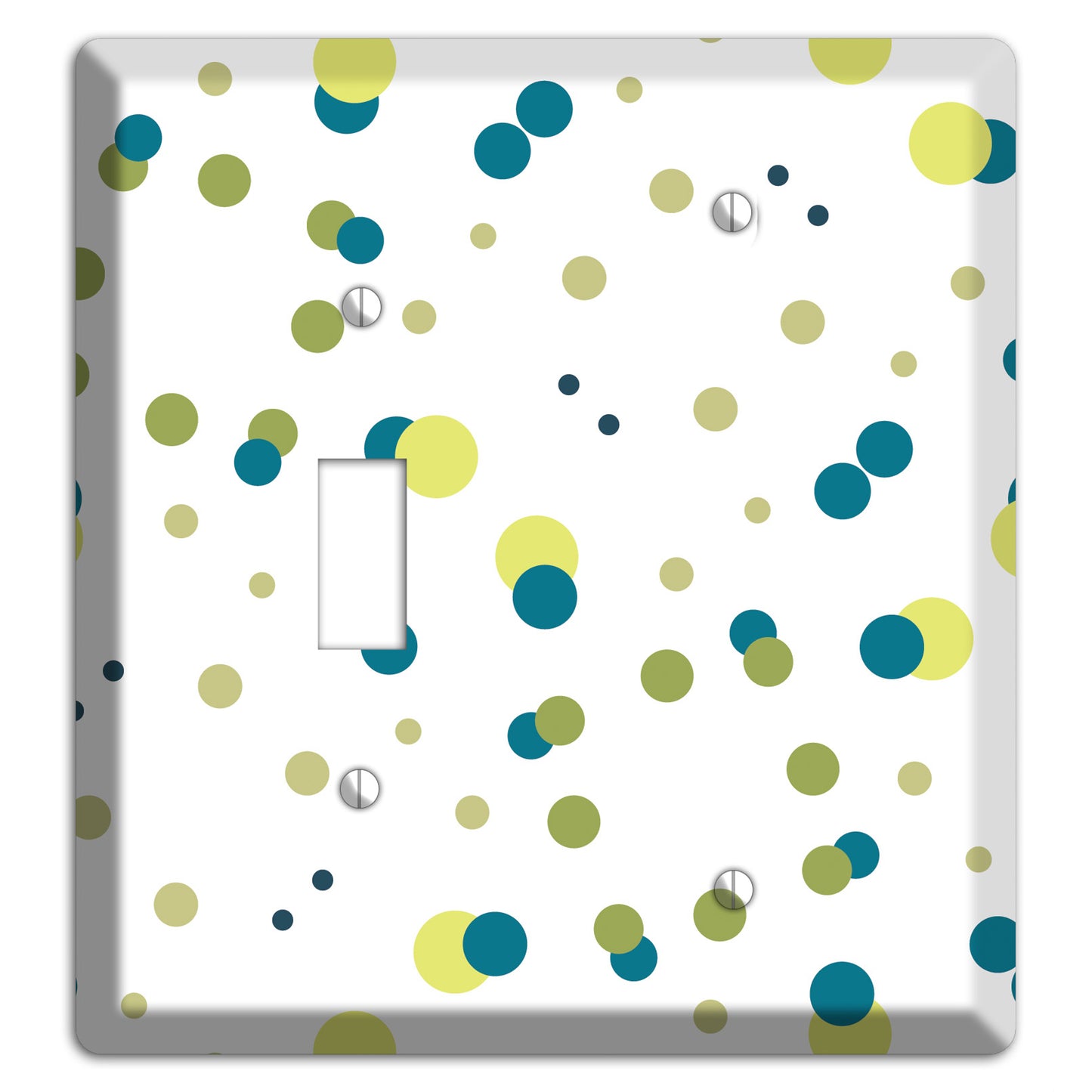 Multi Olive and Jade Small Dots Toggle / Blank Wallplate