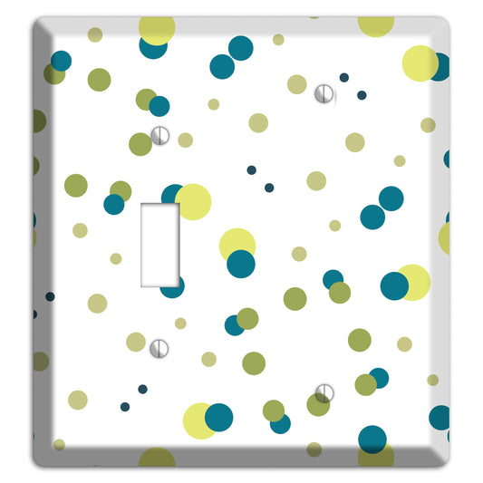 Multi Olive and Jade Small Dots Toggle / Blank Wallplate