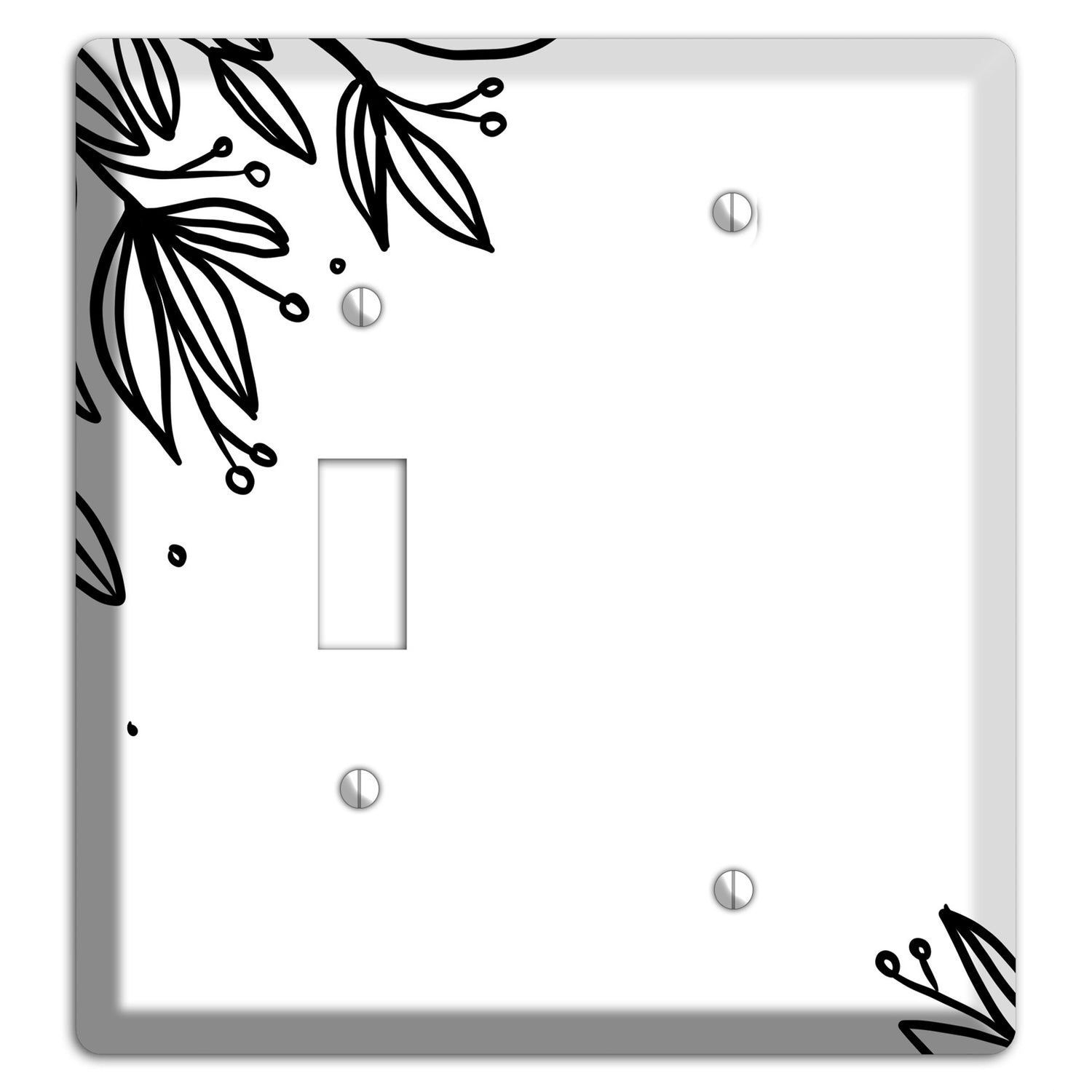 Hand-Drawn Floral 9 Toggle / Blank Wallplate