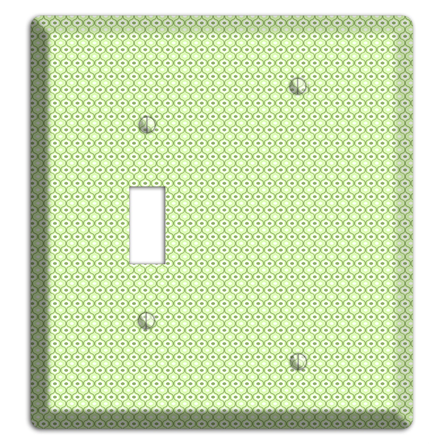 Multi Green Tiny Double Scallop Toggle / Blank Wallplate