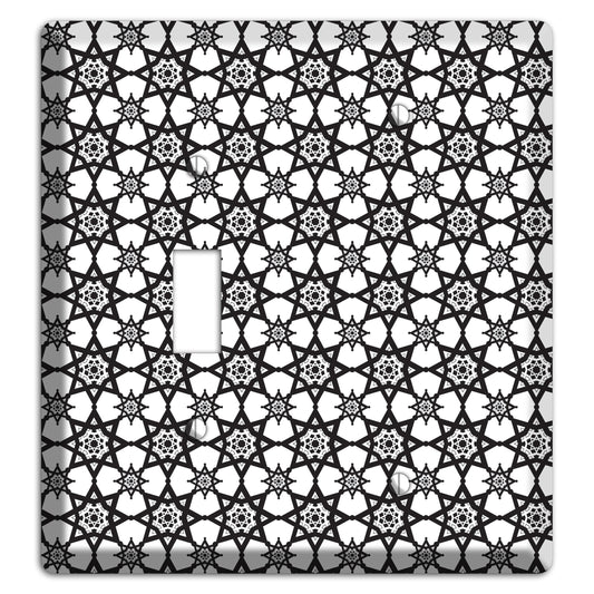 White and Black Arabesque Toggle / Blank Wallplate