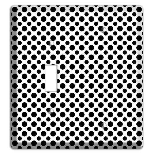 White with Black Multi Small Polka Dots Toggle / Blank Wallplate