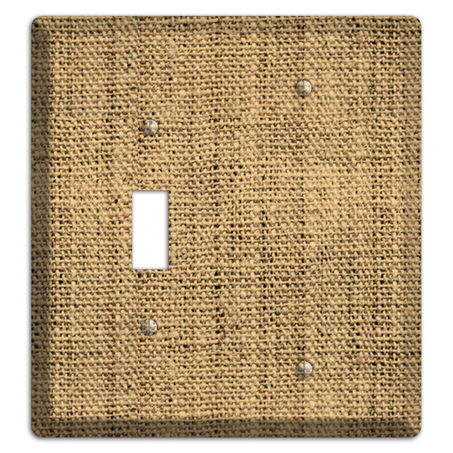 Teak Burlap Toggle / Blank Wallplate