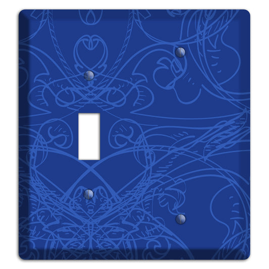 Blue Deco Sketch Toggle / Blank Wallplate