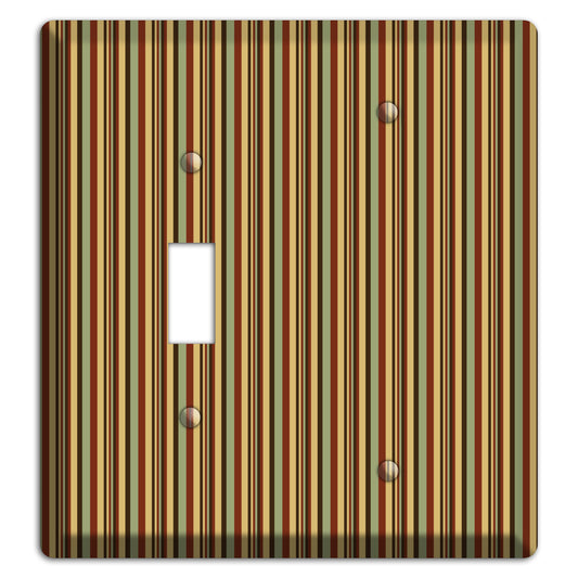 Red and Green Stripes Toggle / Blank Wallplate