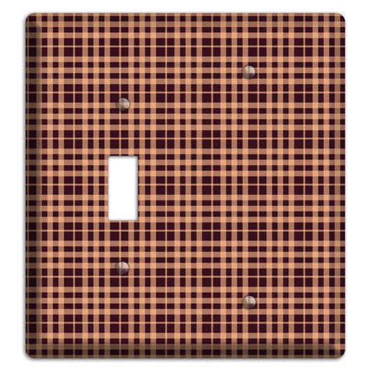 Beige and Black Plaid Toggle / Blank Wallplate